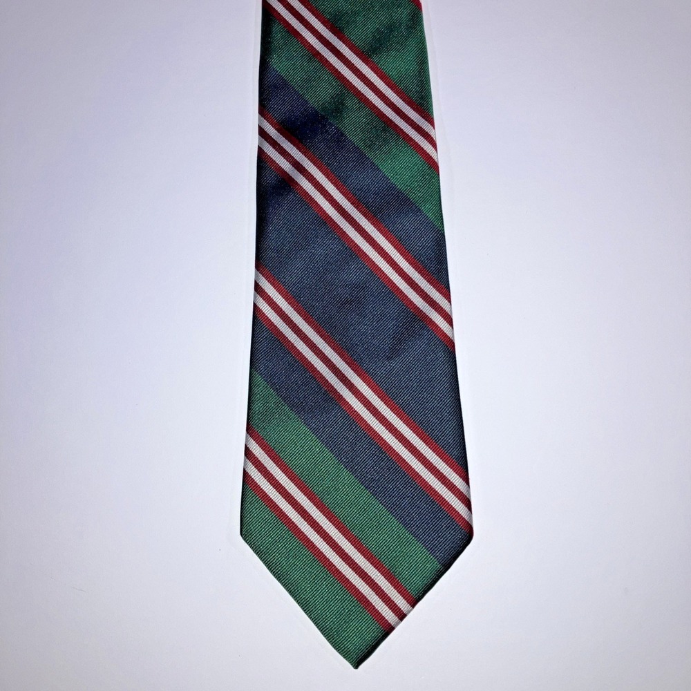 Vintage Tommy Hilfiger Silk Tie Made in USA Italian Silk Repp Stripe 57" x 4"
